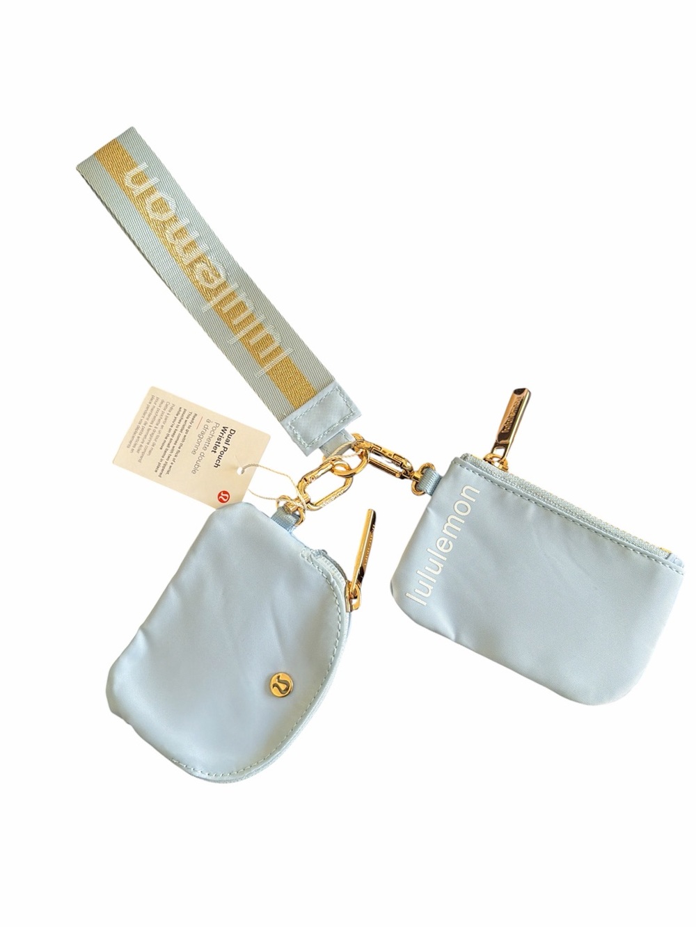 Lululemon Dual Pouch Wristlet Wallet Keychain - with Word Mark on Strap - NWT